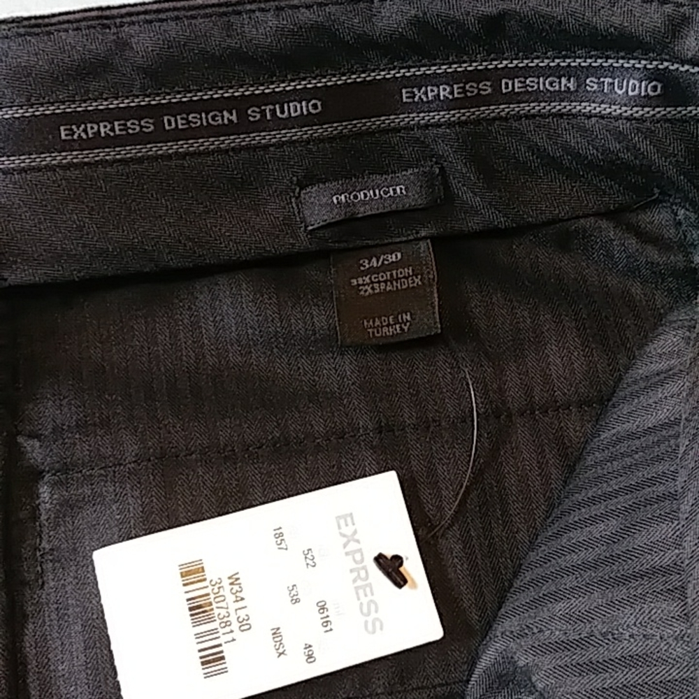 Express producer mens corduroy pants 34x30 dark brown - Picture 2 of 5